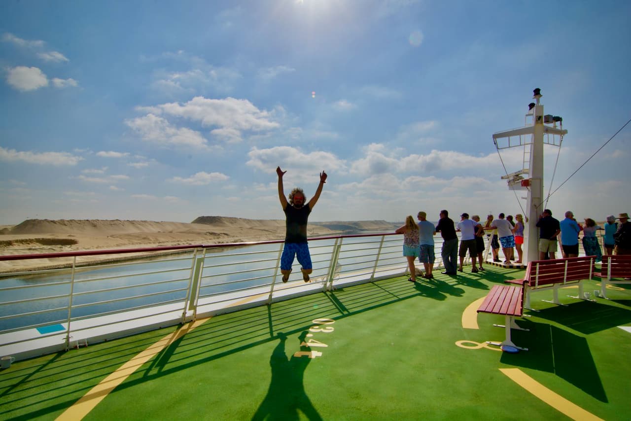 Jumping in the Suez Canal
