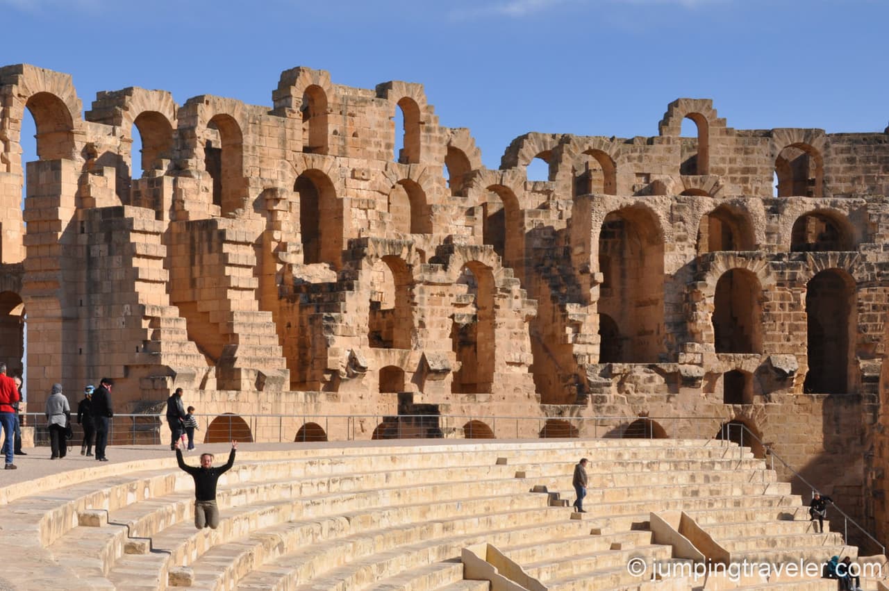 Jumping in El Jem Arena