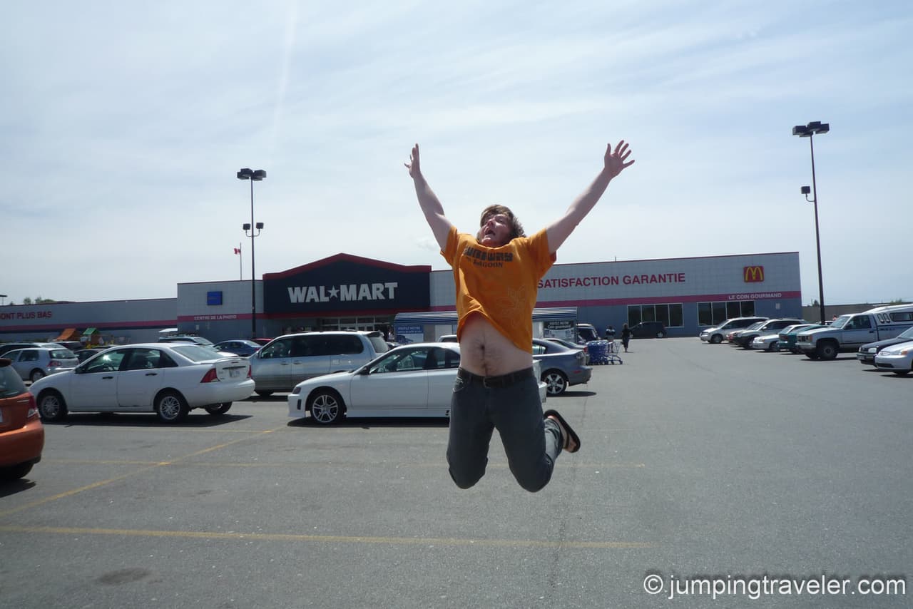Sylvain in front of Wall*Mart