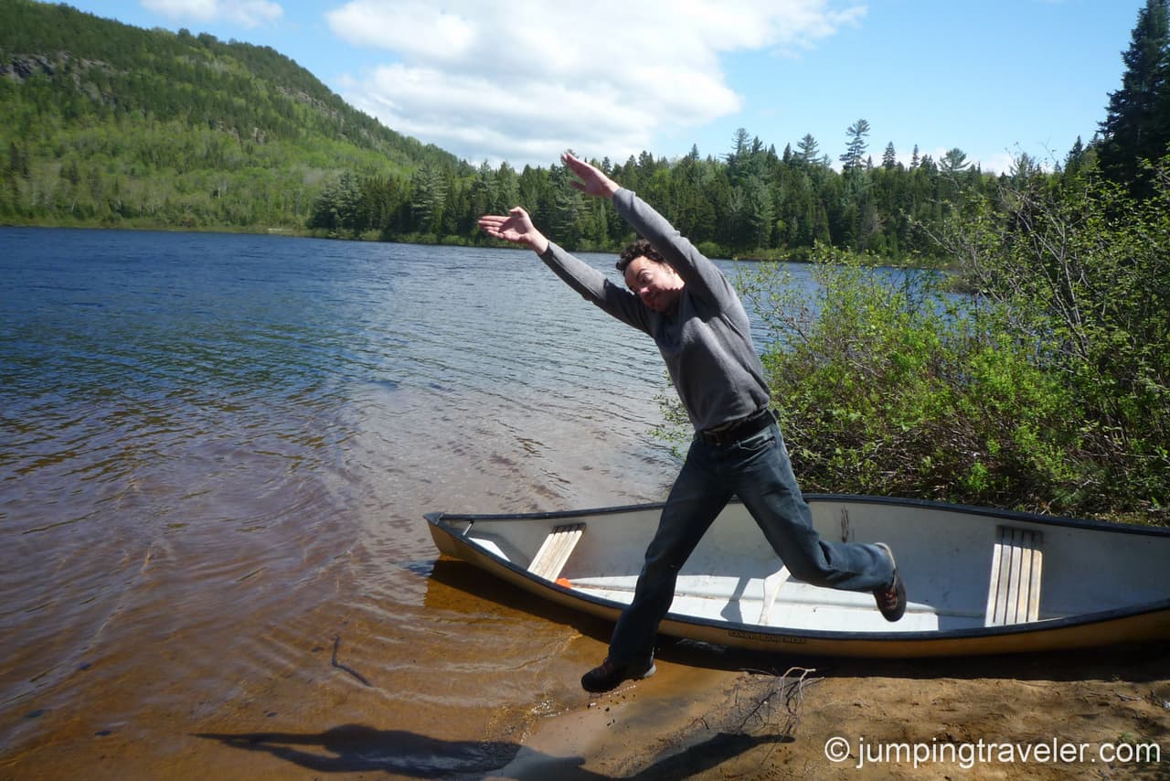 Jumping in Lake Wapizagonke