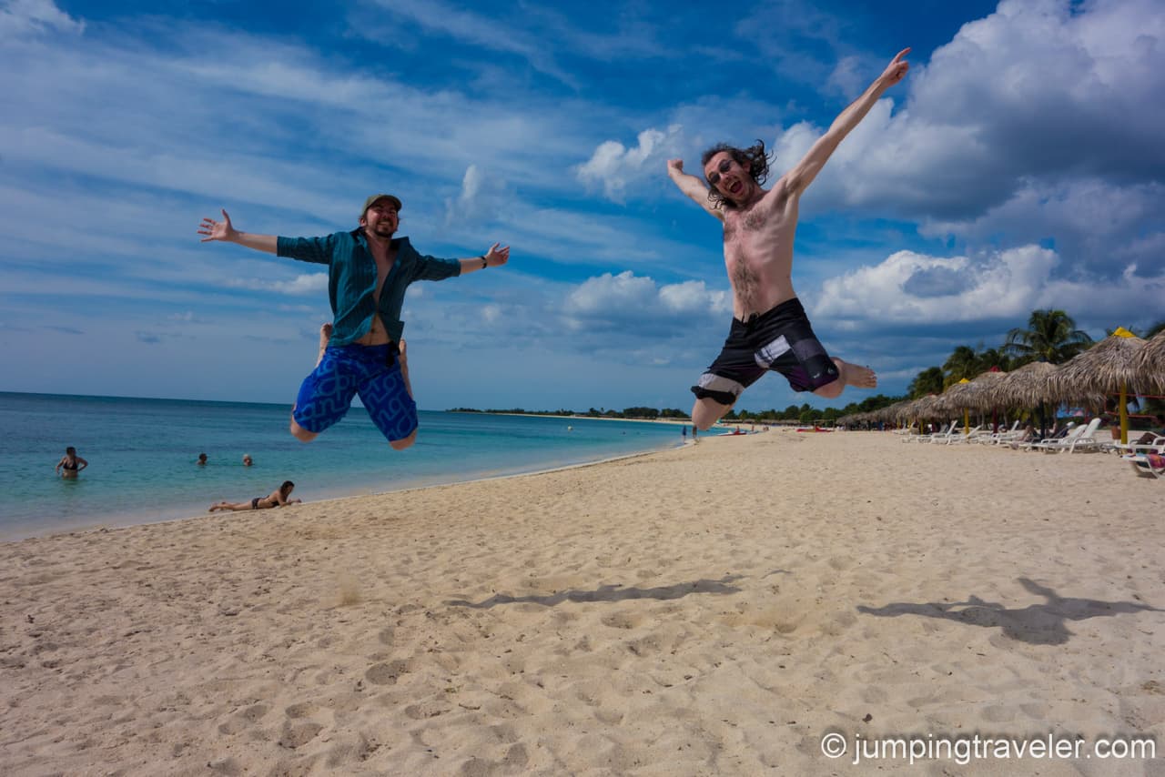 Jumping in Trinidad Beach