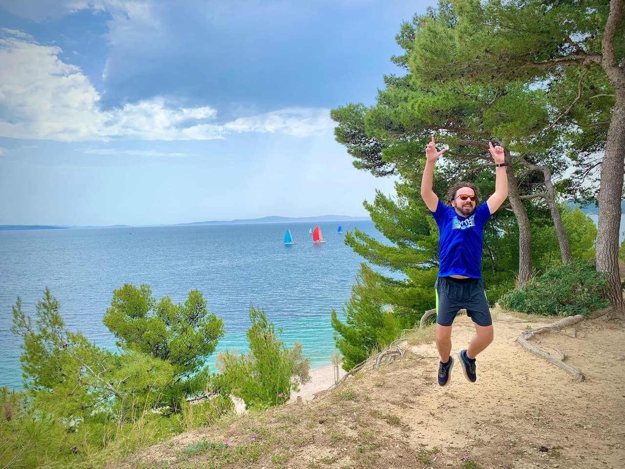 Jumping in Marjan Park in Split