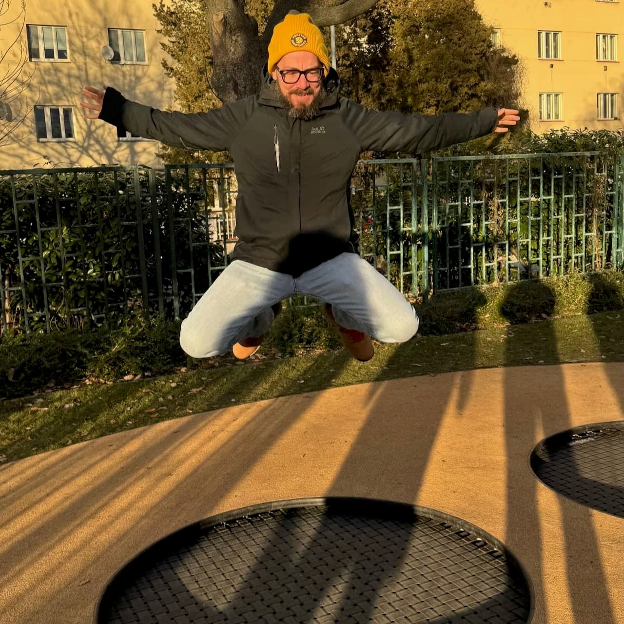 My turn on the trampoline
