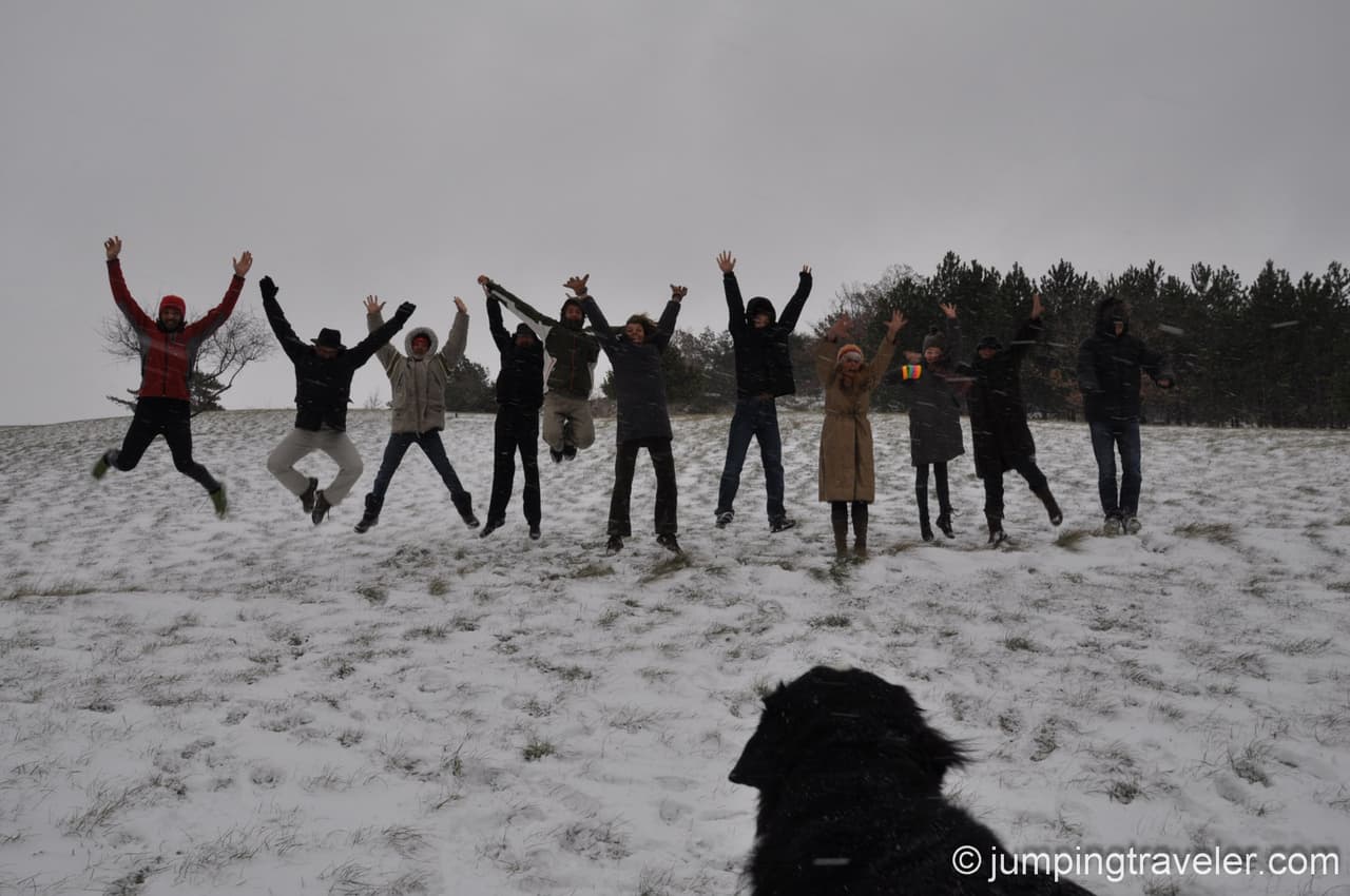 Family Jumping for Christmas