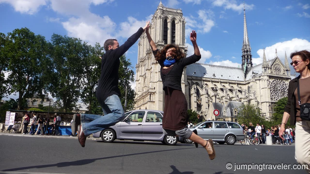 Jumping Around Notre Dame de Paris