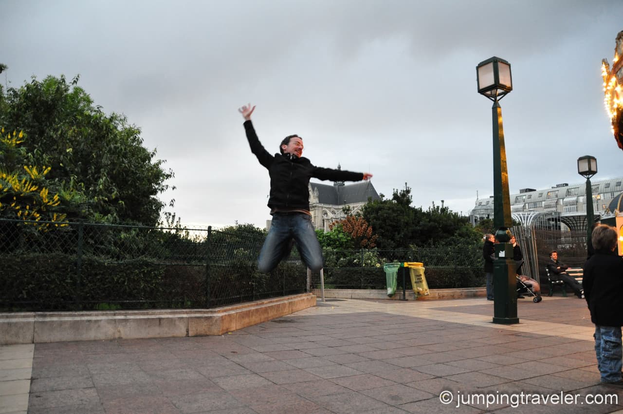 Jumping in Front of Saint Eustache Church