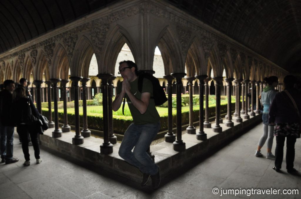 Jumping in Le Mont-Saint-Michel
