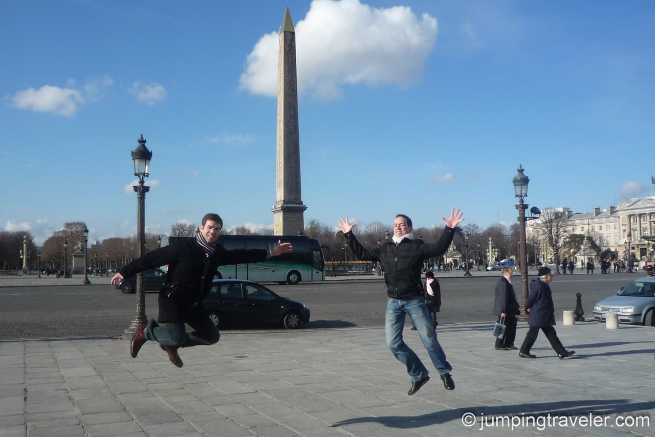 Jumping in Place de la Concorde, Paris