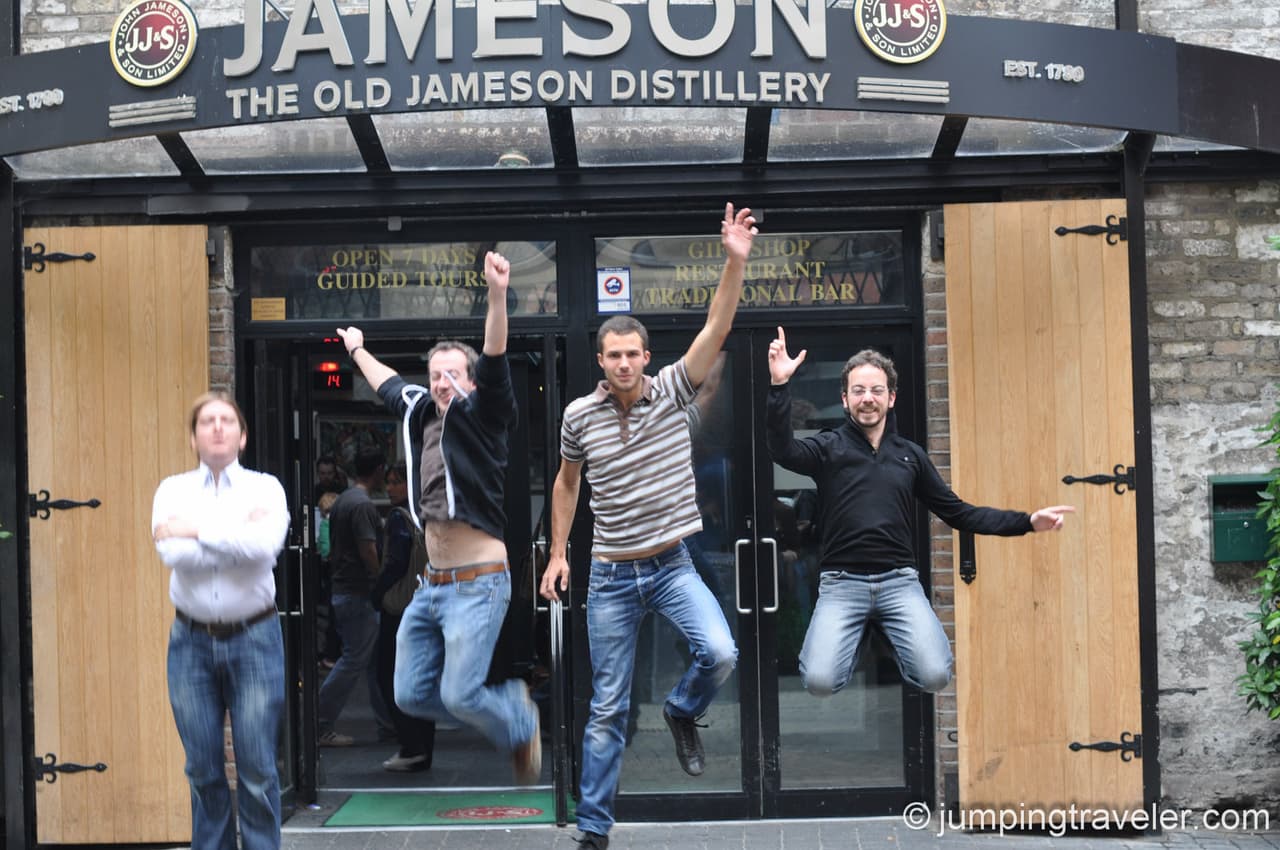 Jumping in front of Jameson factory