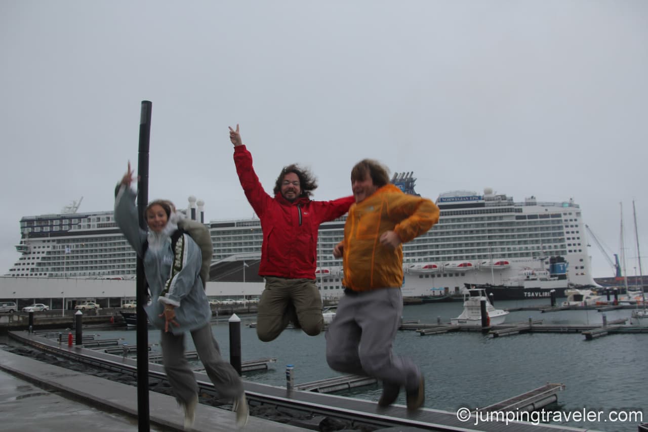 Jumping in Ponta Delgada