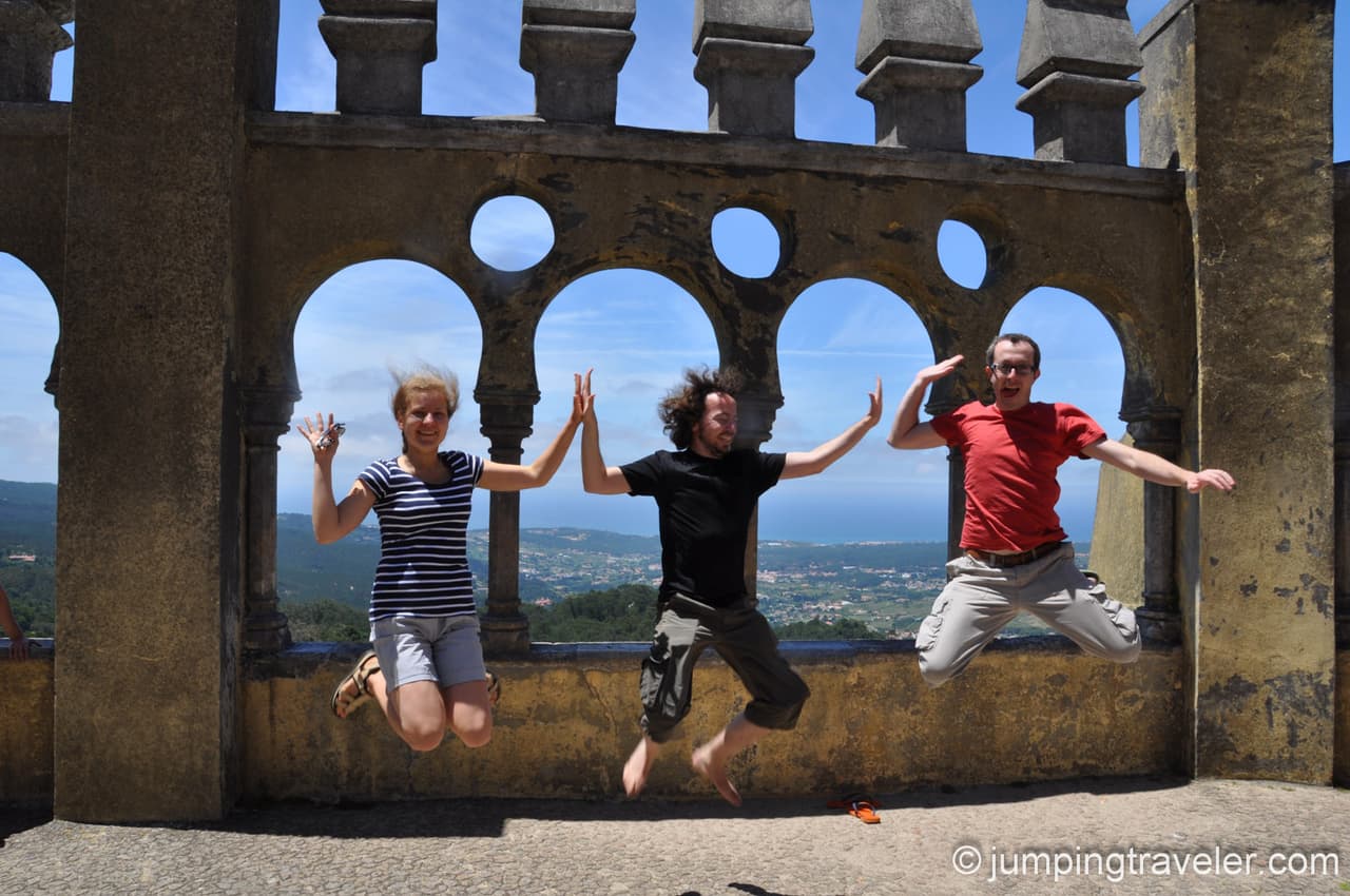 Jumping at Sintra's Pena Palace