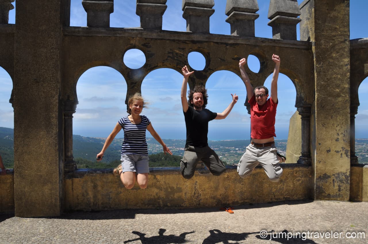 Jumping at Sintra's Pena Palace