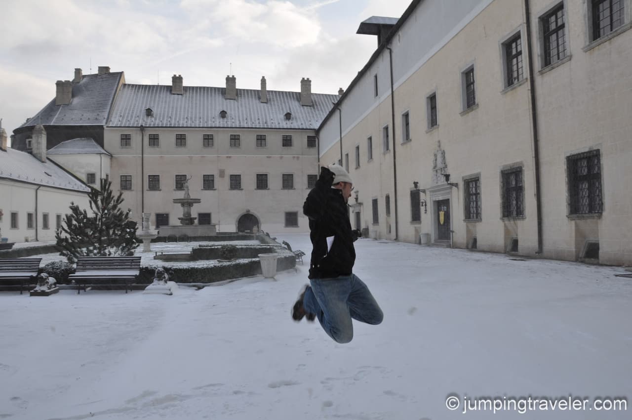 Jumping in Červený Kameň Castle