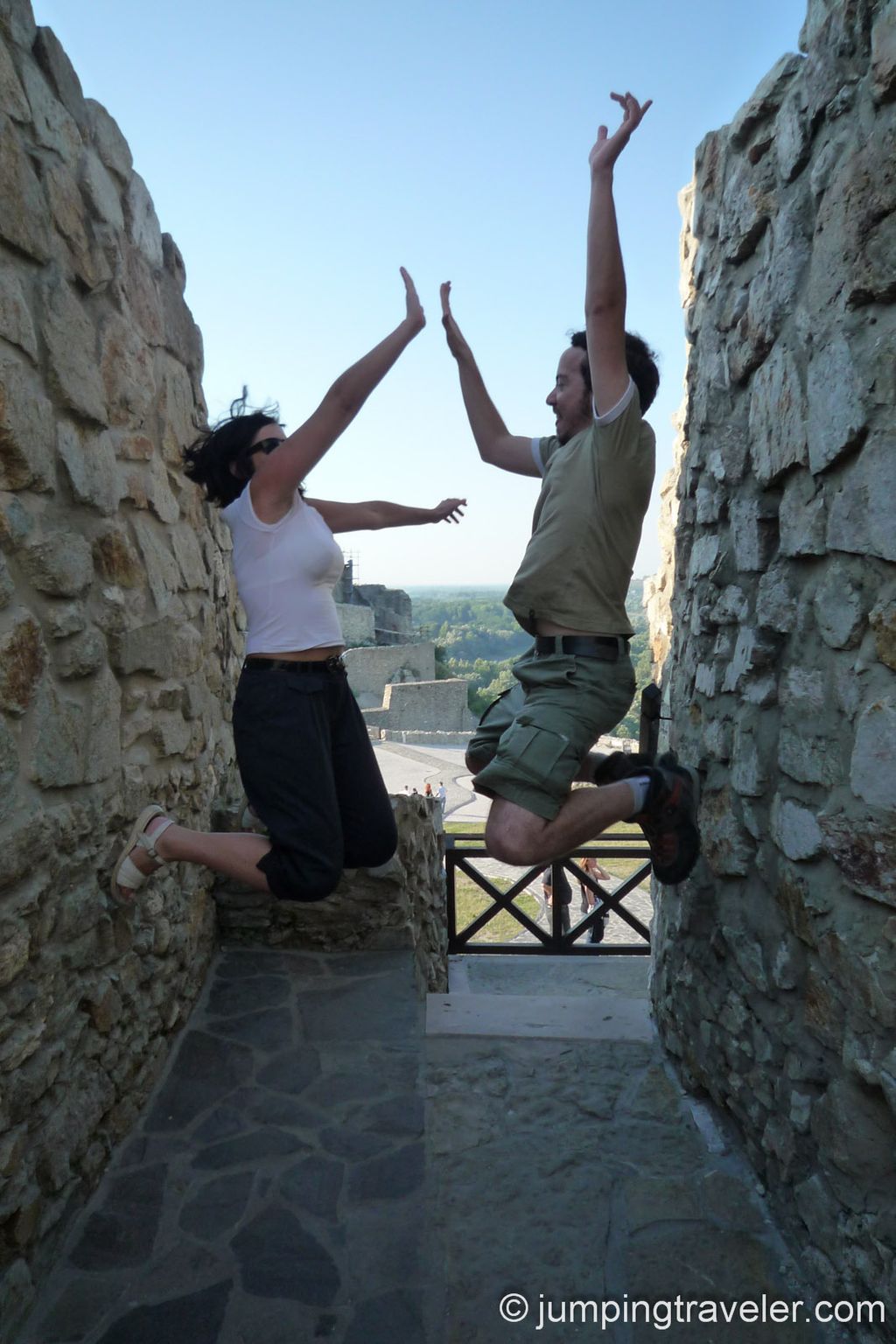Jumping in Devin Castle