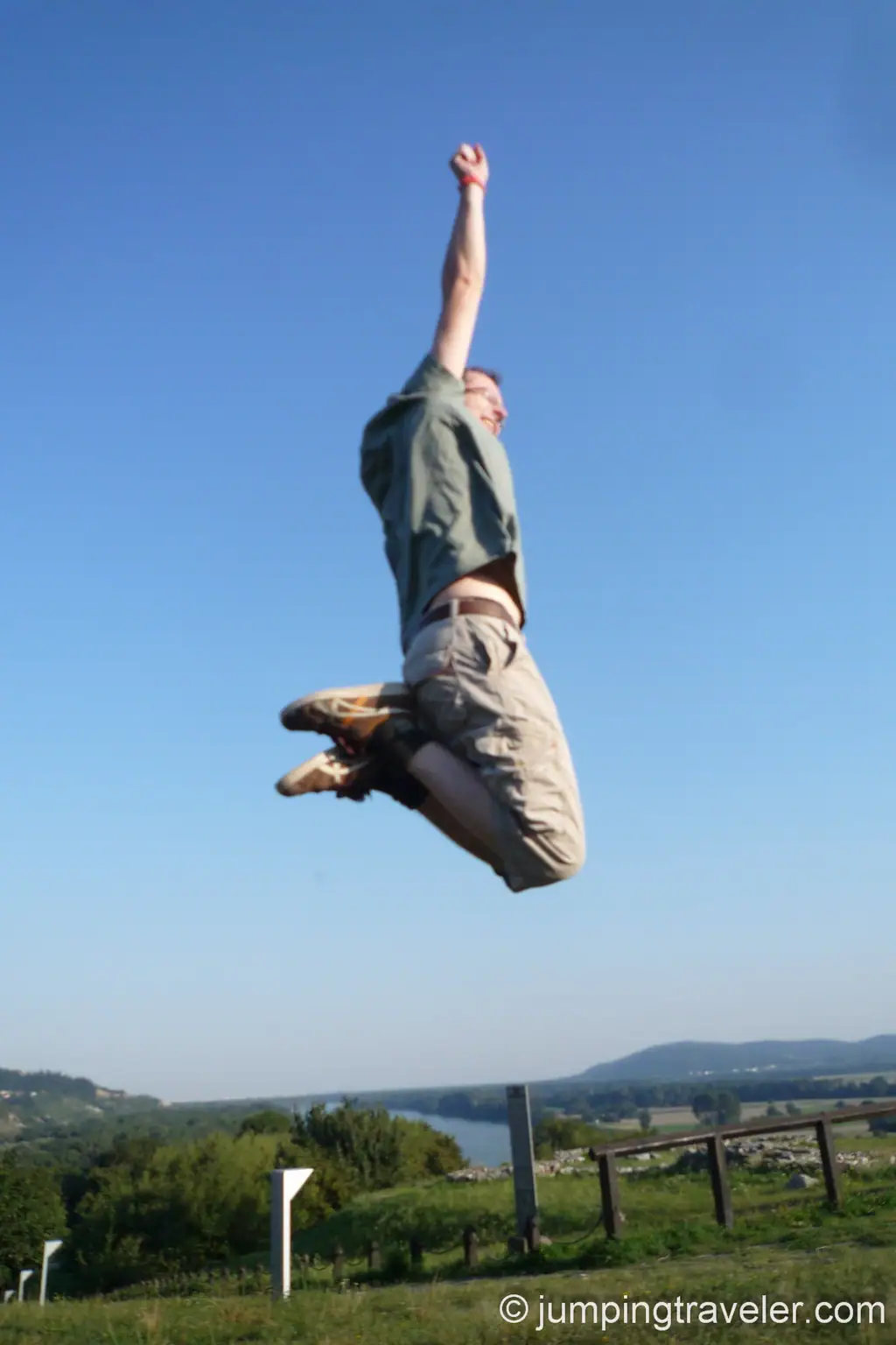 Jumping in Devin Castle