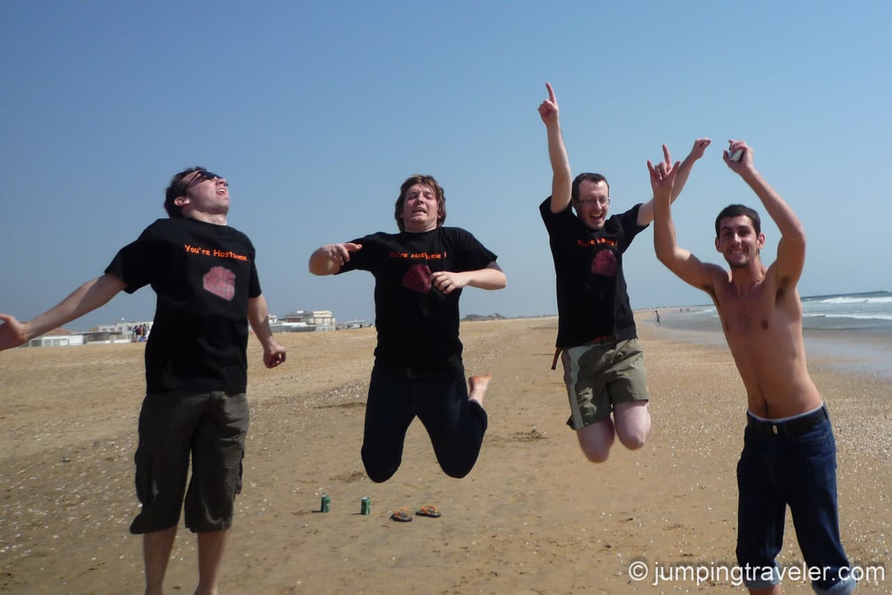 Jumping in Punta Umbría, Spain
