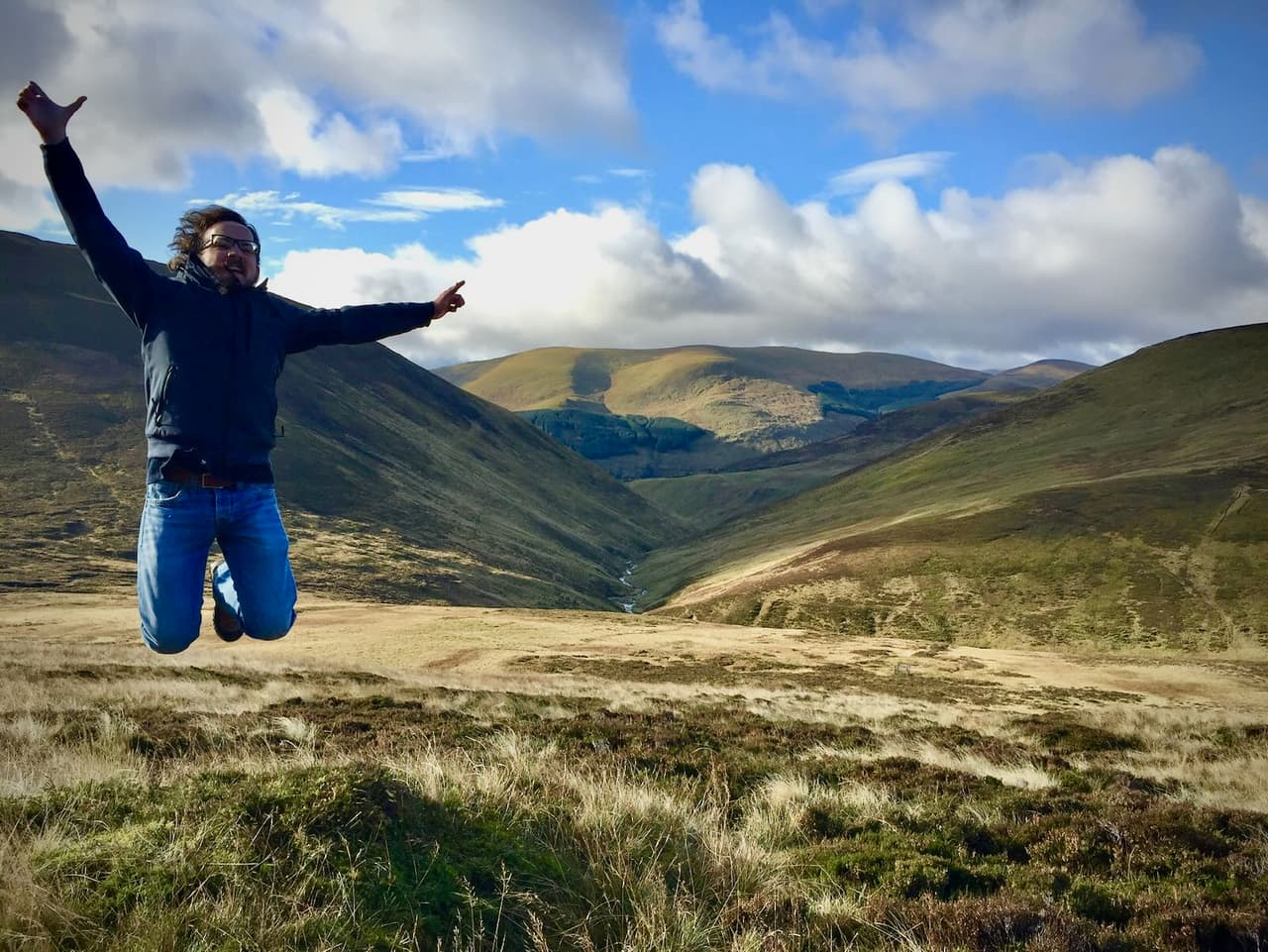 Jumping in Cairngorms National Park