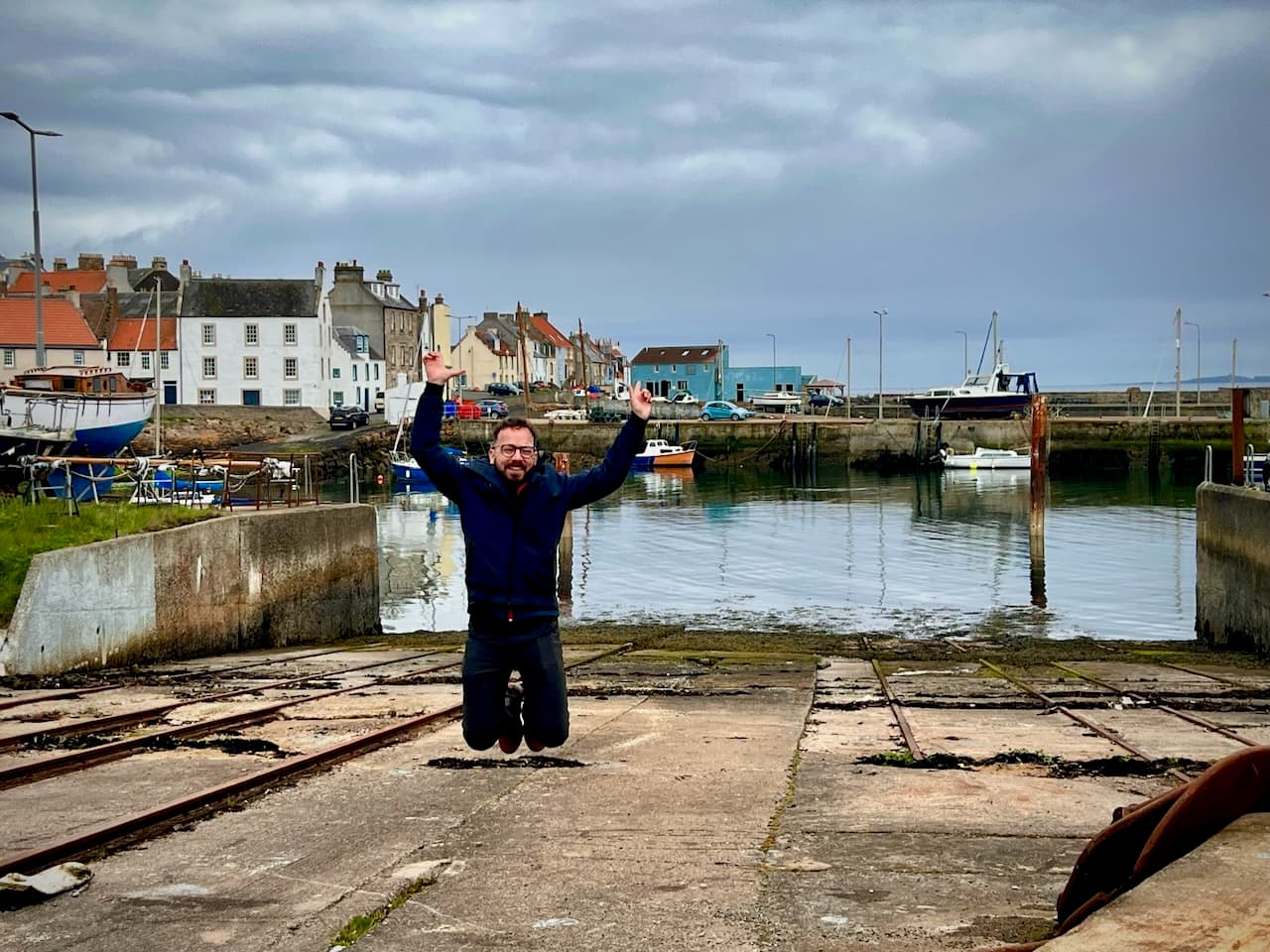 Jumping in St Monans harbor