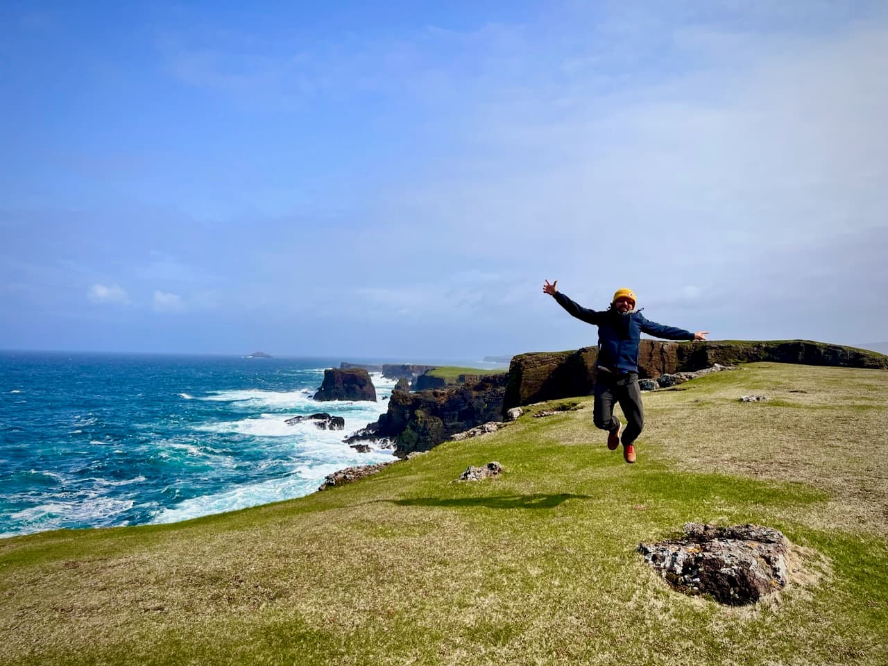 Jumping on Shetland Cliffs